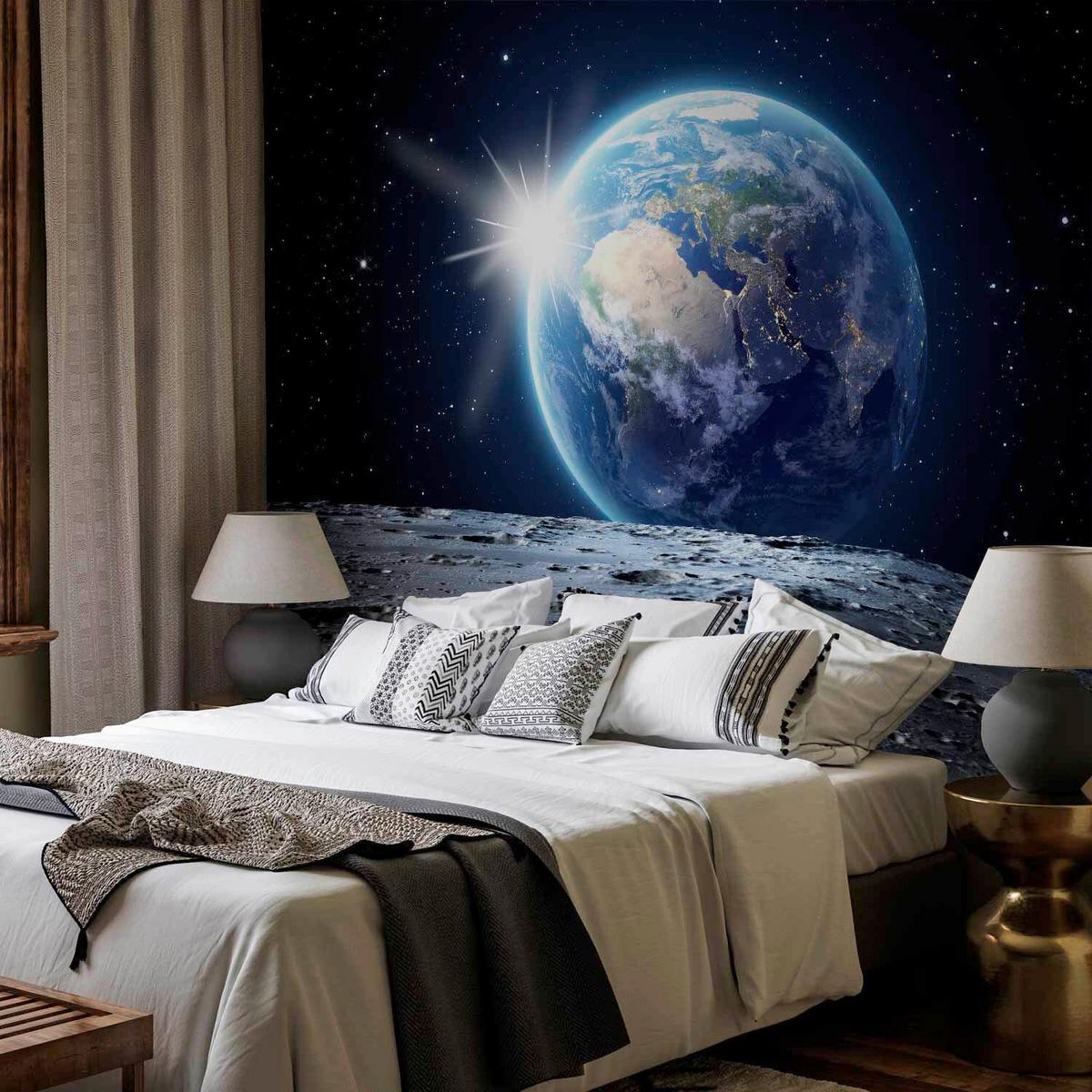 View Of The Blue Planet Fototapete, B/h: Ca. 300x210cm - Blau/Schwarz, LIFESTYLE, Textil (300/210cm) - artgeist