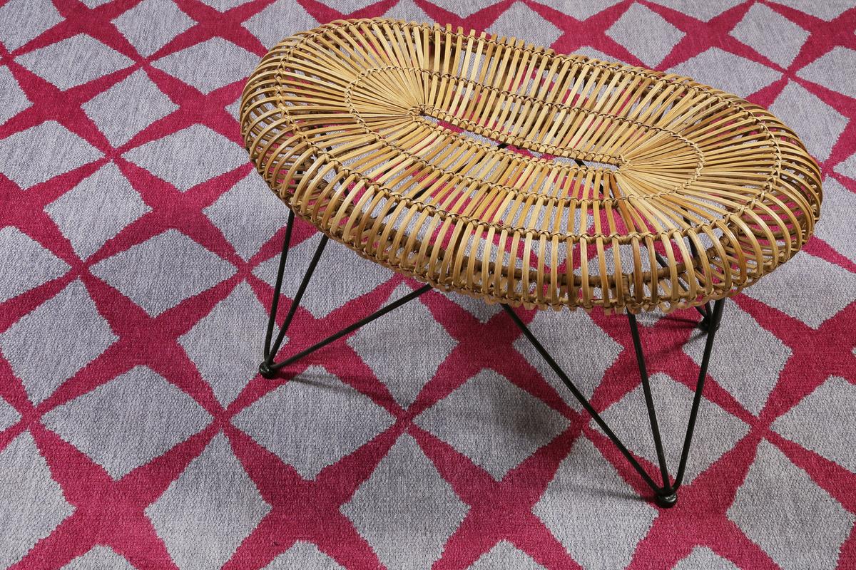Webteppich Bordeaux/sandfarben Caledon 80x150 Cm - Sandfarben/Bordeaux, KONVENTIONELL, Textil (80/150cm) - Esprit