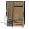 Kleiderschrank Unit 3trg. Normalhöhe - KONVENTIONELL (137/210/58,3cm) - Ondega