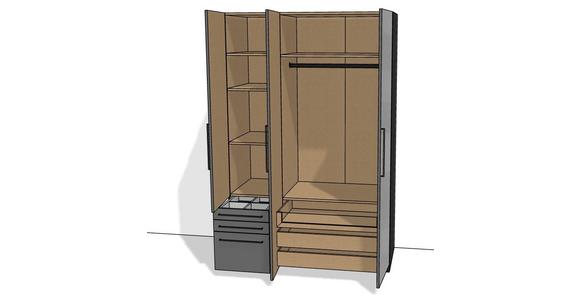 Kleiderschrank Unit 3trg. Normalhöhe - KONVENTIONELL (137/210/58,3cm) - Ondega