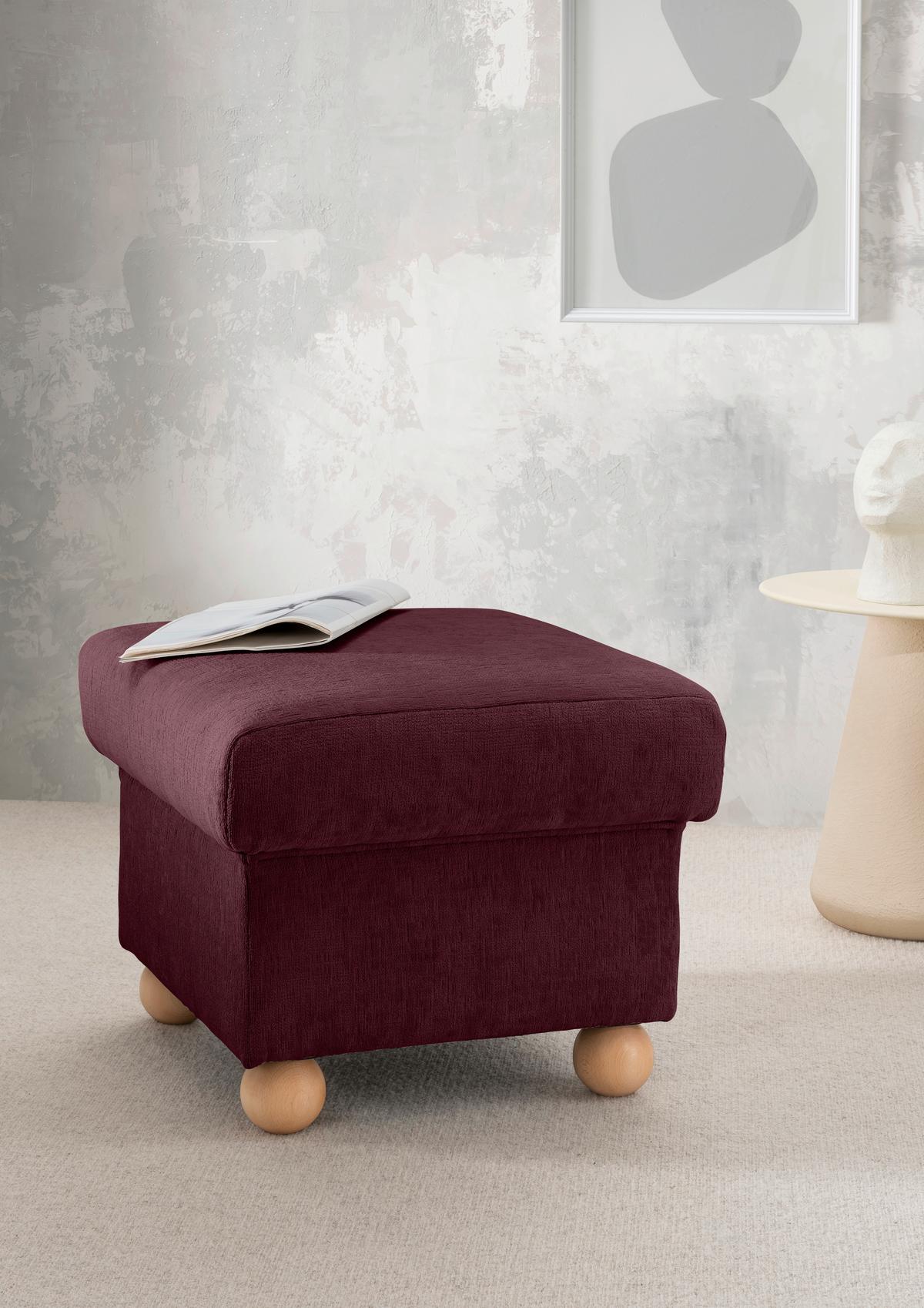 Hocker Torello Bordeaux B: 56cm - Wildeiche/Bordeaux, KONVENTIONELL, Textil (56/46/56cm) - Livetastic