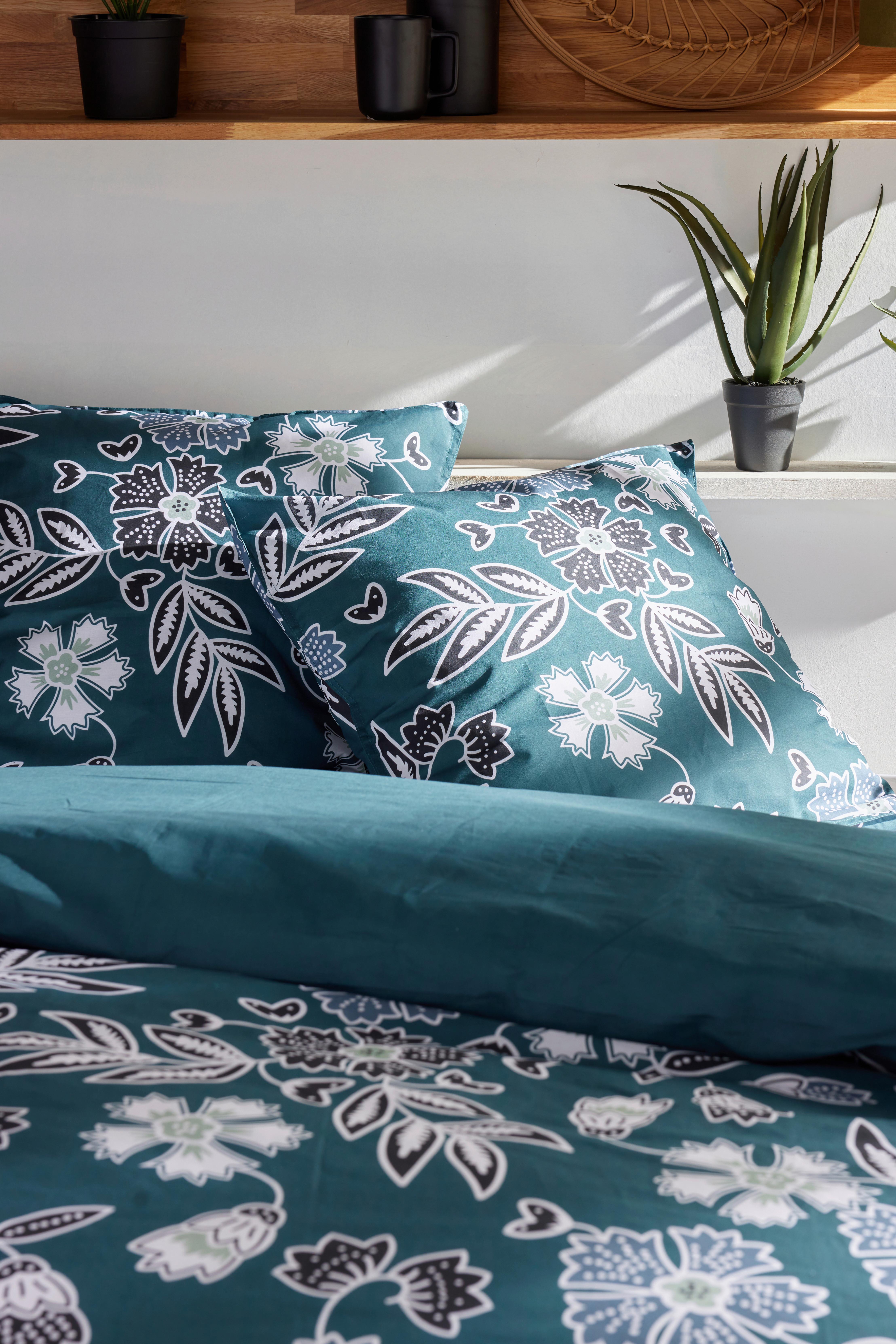 POSTEĽNÁ BIELIZEŇ Sunshine Flower 2, 200/220cm - zelená, Modern, textil (200/220cm)