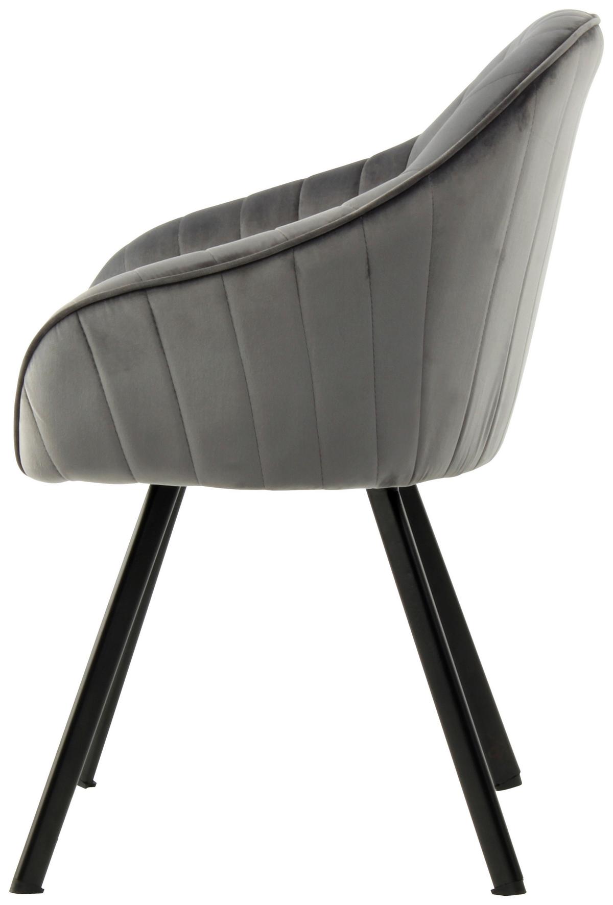 SADA STOLIČIEK S PODRÚČKAMI JODIE 125 - čierna/tmavosivá, Modern, kov/textil (56/86/59cm) - MID.YOU