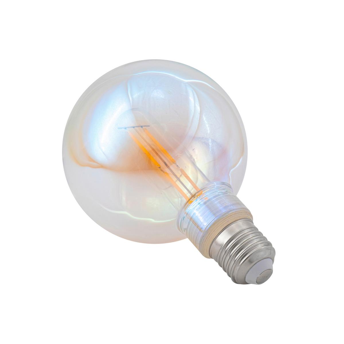 LED ŽÁROVKA DEKO - perleť, Romantický / Rustikální, kov/sklo (9,5/13,8cm) - Mömax