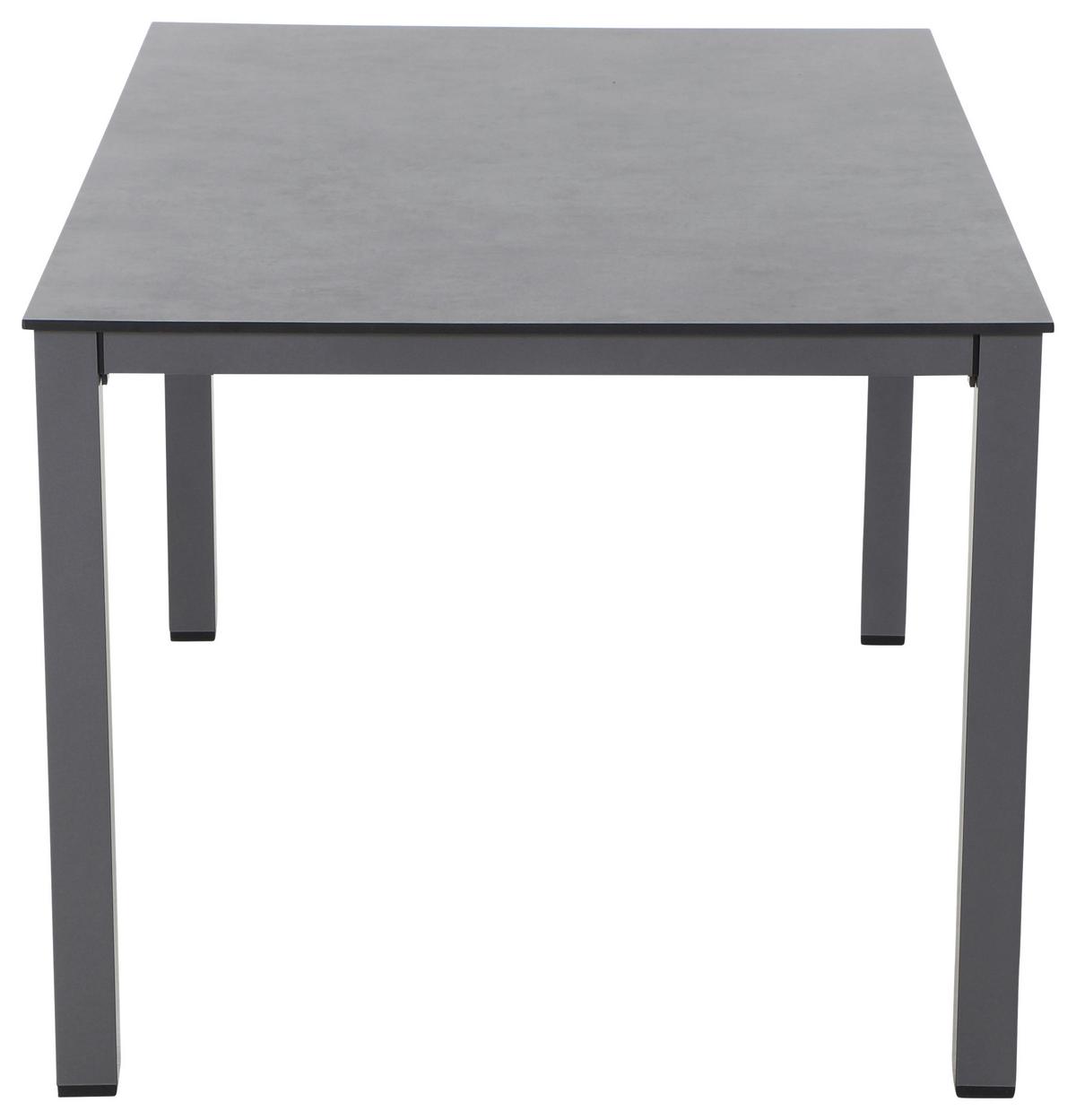 Gartenmöbel Set 5-tlg Aluminium - Anthrazit/Schwarz, KONVENTIONELL, Keramik/Textil - Gardenson