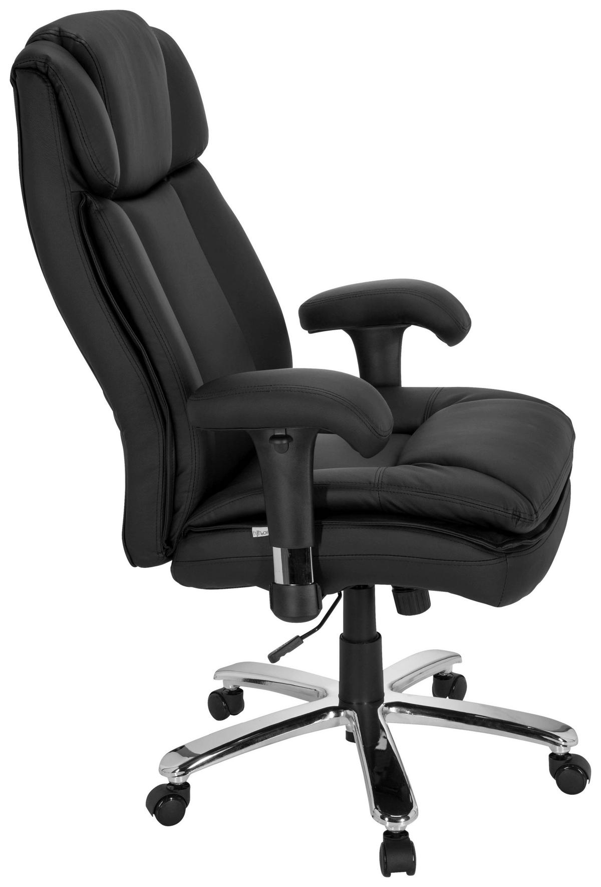 Chefsessel Builder Xxl Armstützen Schwarz 180 Kg - Silberfarben/Schwarz, MODERN, Kunststoff/Textil (77/123/84cm) - MID.YOU