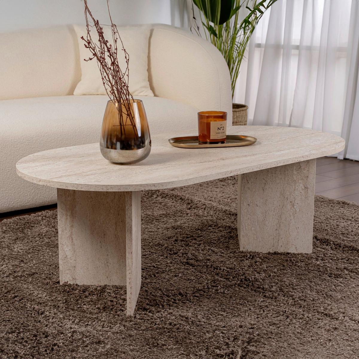 COUCHTISCH Sabin Elfenbein L: 119cm - Elfenbein, Design, Holzwerkstoff (119/60/40cm) - MID.YOU