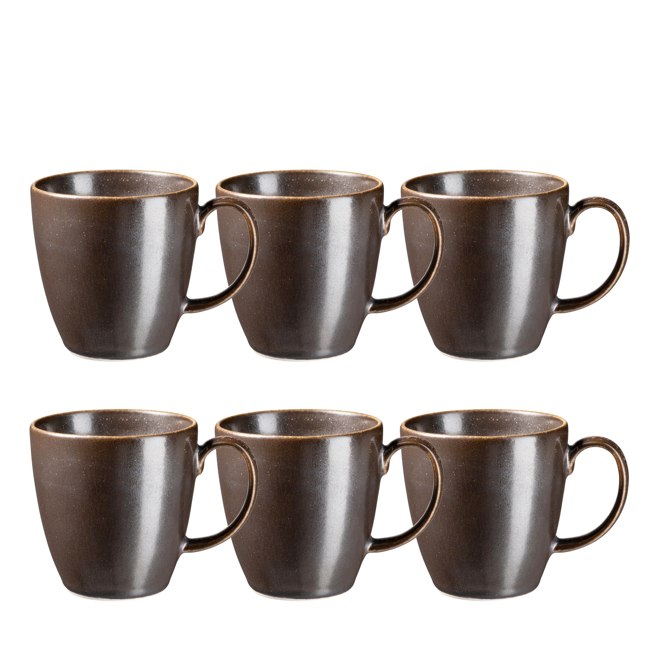 Kaffeebecherset Powerful Braun Schwarz - Schwarz/Braun, Basics, Keramik - Mäser