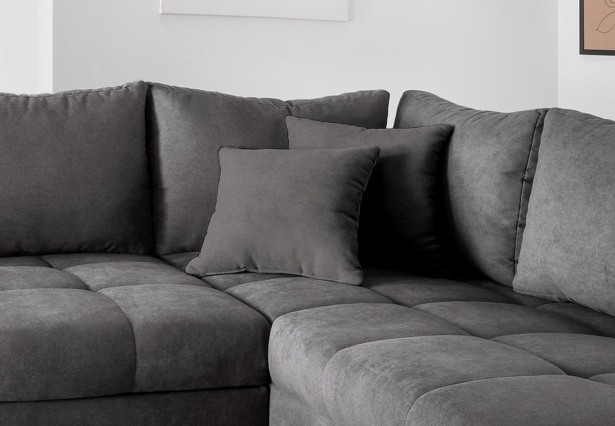 Eckschlafsofa Alvito Anthrazit S: 298/202 cm - Anthrazit/Silberfarben, Design, Textil (298/202cm) - MID.YOU