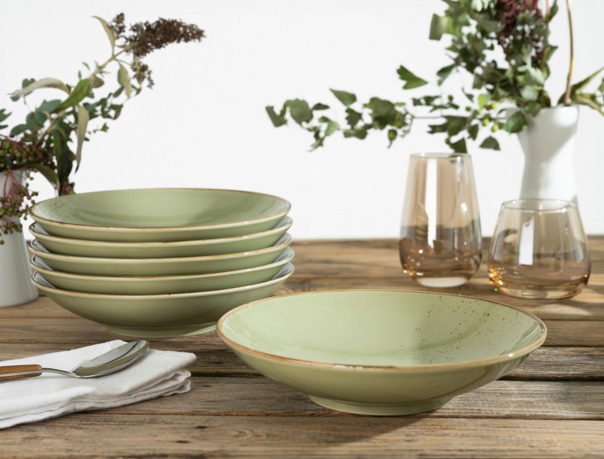 SUPPENTELLERSET 22051 NATURE COLLECTION - Grün, Trend, Keramik (22cm) - Creatable