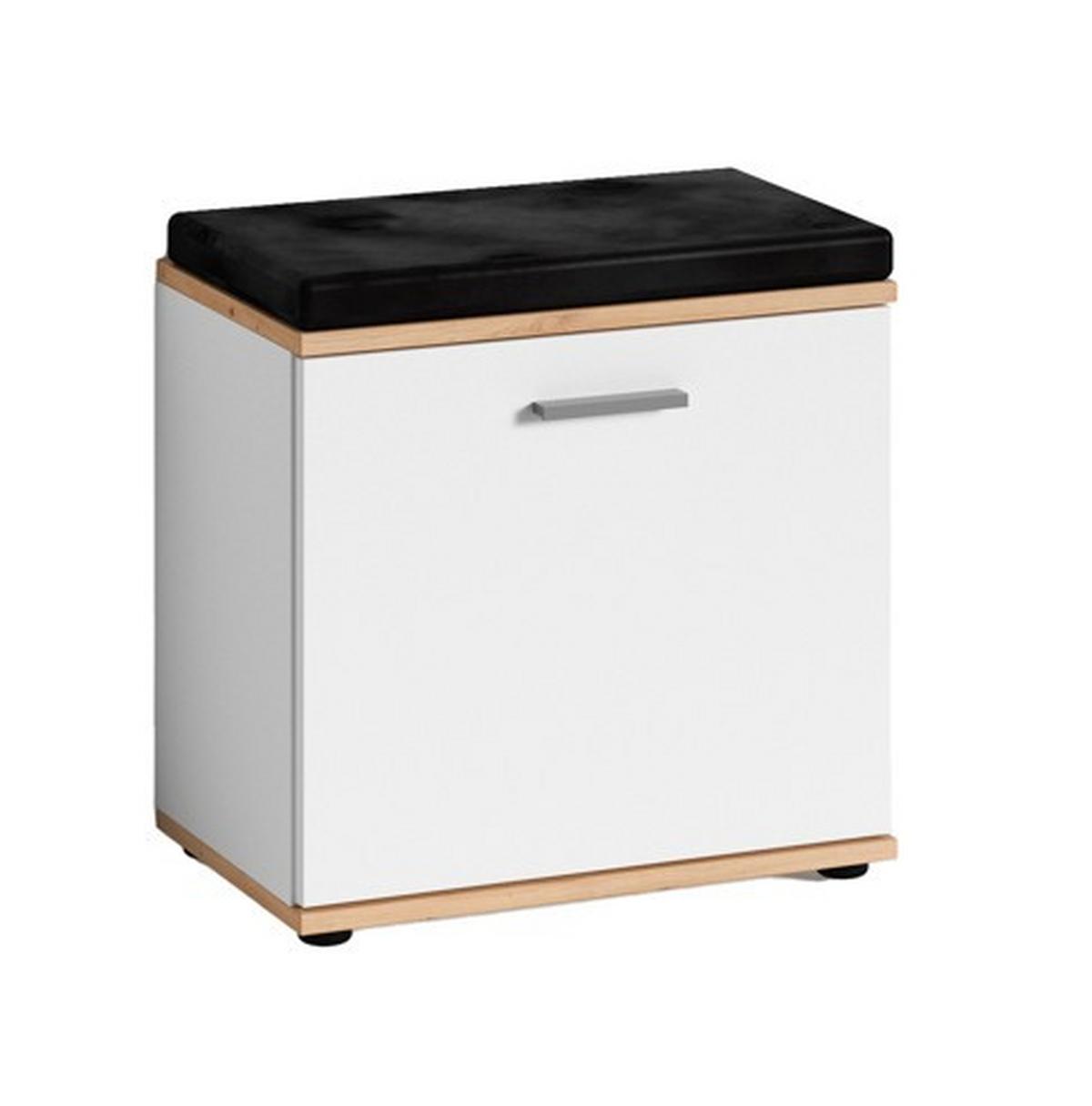 Garderobe Jakob 4-teilig Eiche Artisan/weiß B: 49 Cm - Weiß/Eiche Artisan, Design, Holzwerkstoff (49/196/30cm) - MID.YOU