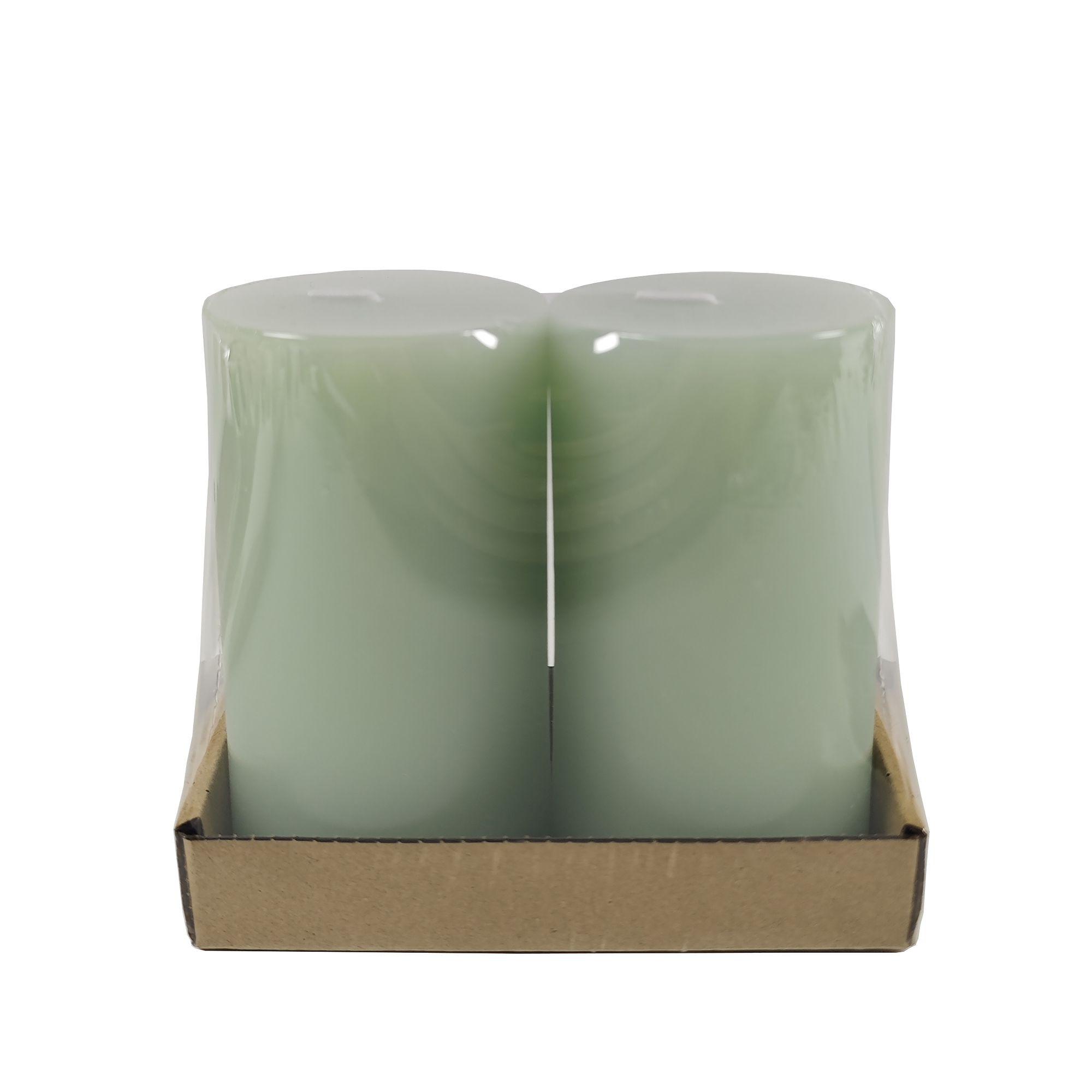 Stumpenkerze Sophie - Salbeigrün, KONVENTIONELL, Naturmaterialien (6,8/12cm) - Ondega