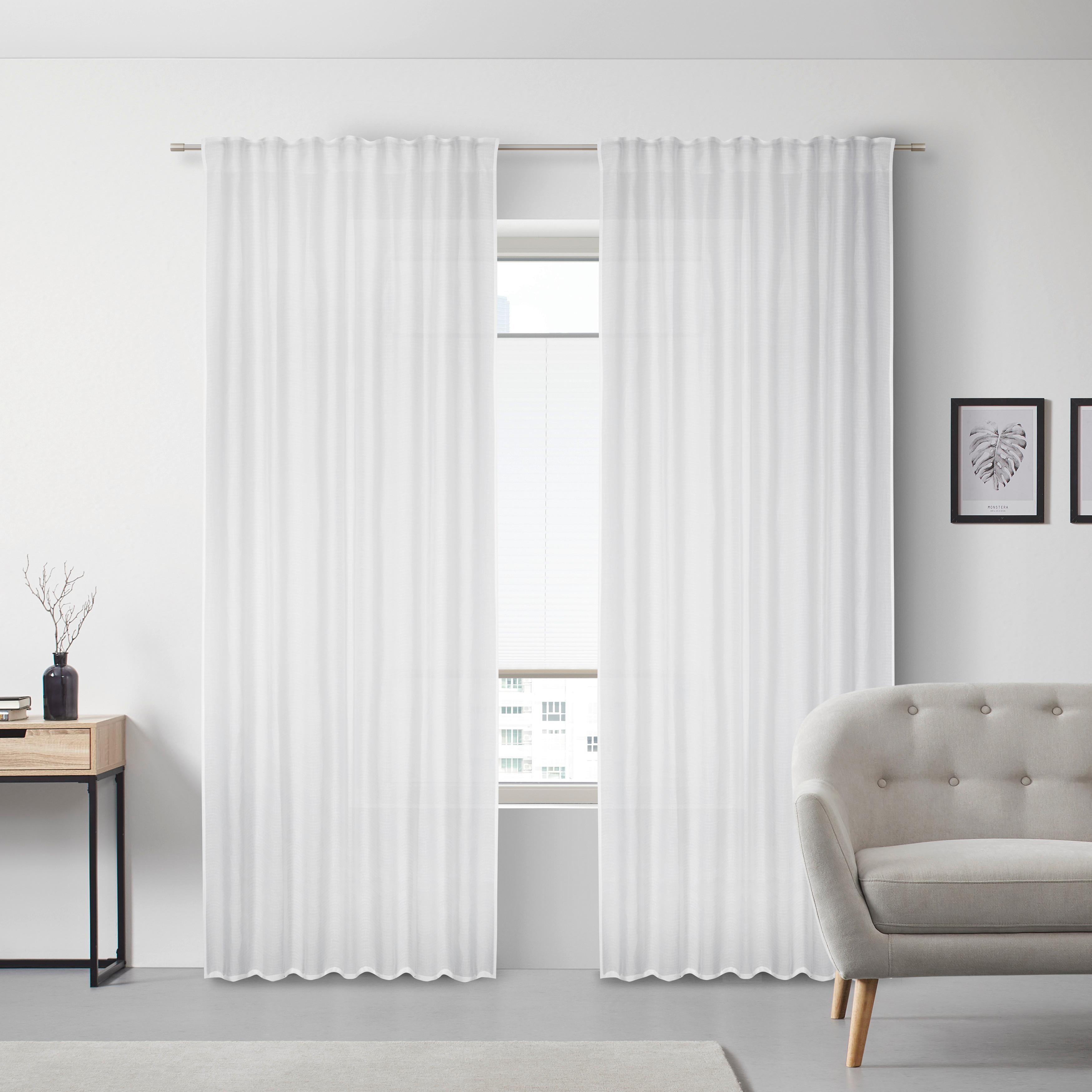 Hotový závěs ELENI - bílá, Romantický / Rustikální, plast (140/245cm) - Bessagi Home