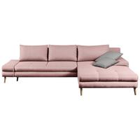 Ecksofa mit Schlaffunktion Floby Stauraum Rosa - Erlefarben/Naturfarben, Trend, Textil (313/215cm) - MID.YOU