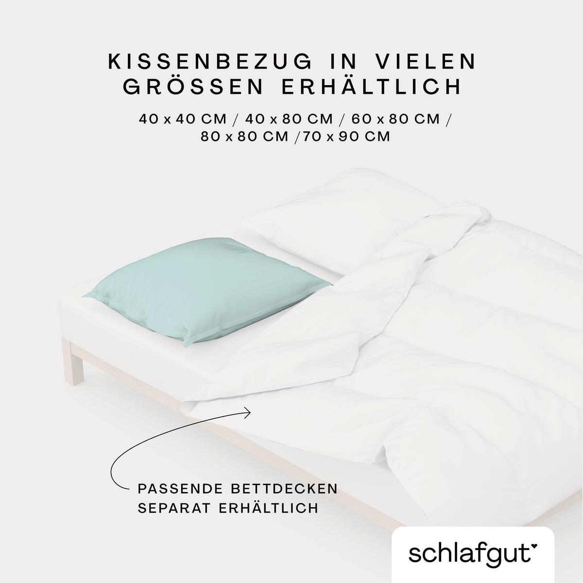 Kissenhülle Woven Satin - Türkis, Basics, Textil (40/40cm) - Schlafgut