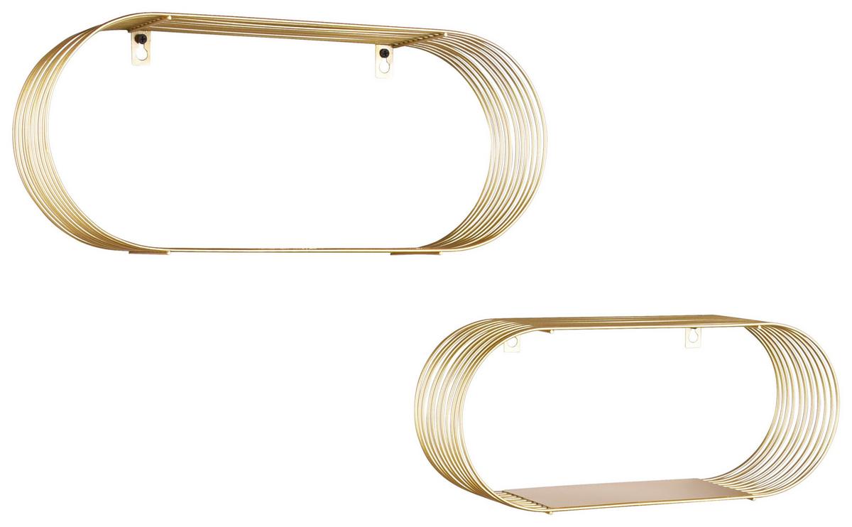 Sada nástenných regálov zlatá - zlatá, Modern, kov (43/18/10cm) - Mömax