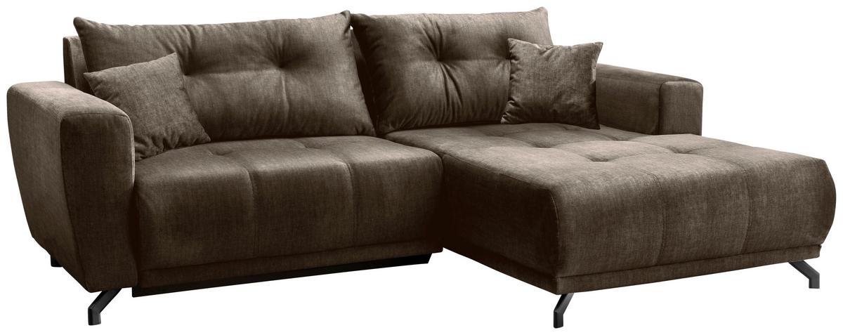 Ecksofa Restato, Braun S: 246x177 cm - Schwarz/Braun, MODERN, Textil (246/177cm) - MID.YOU