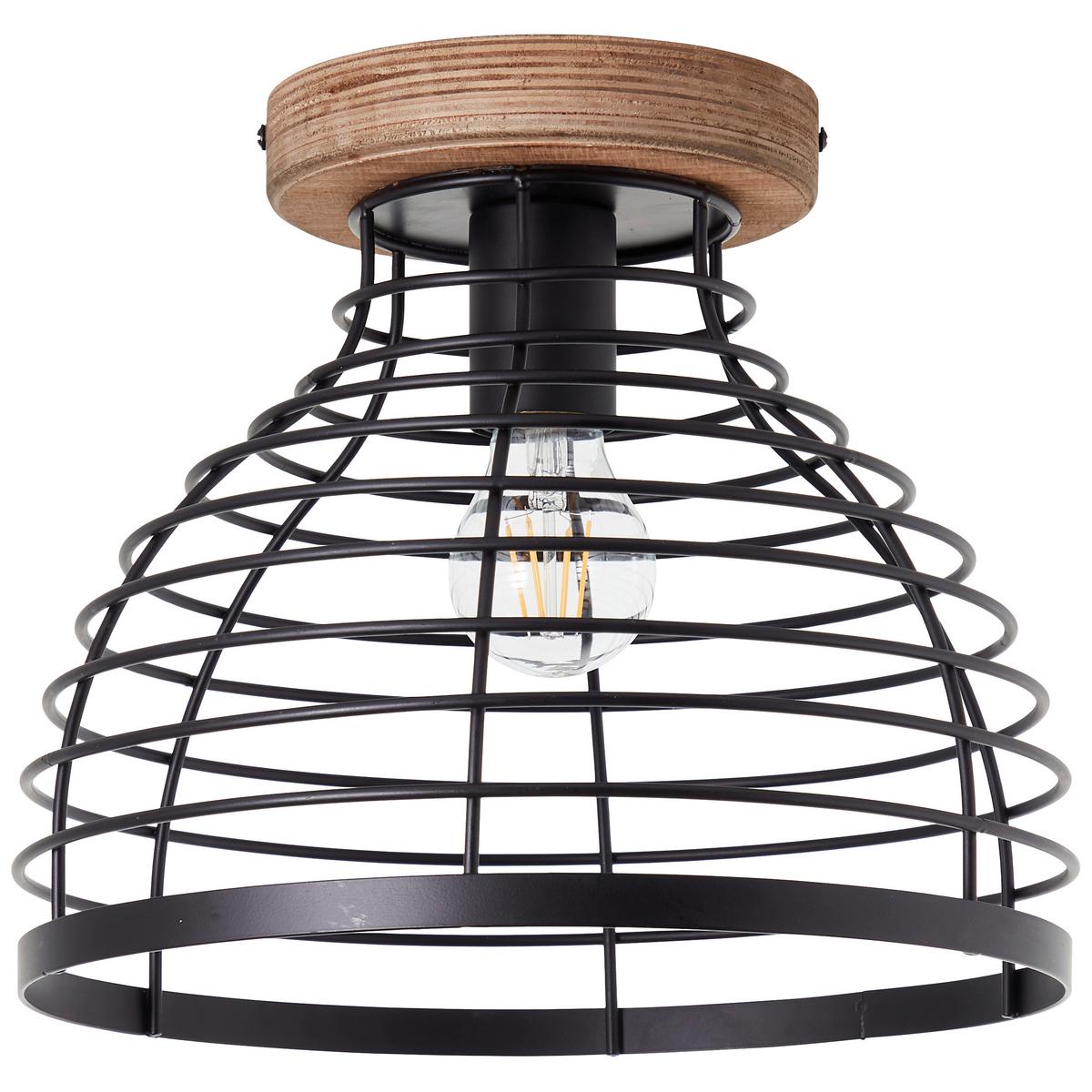 Deckenleuchte 99563/76 Avia - Schwarz, Natur, Holz/Metall (30/25cm) - Brilliant