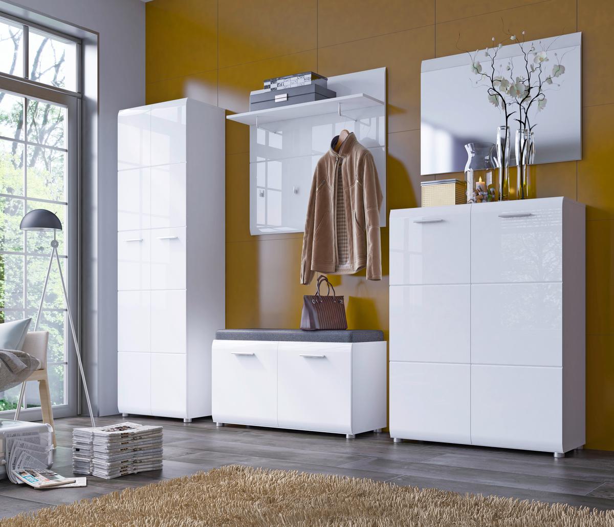 Garderobenpaneel Merano Weiß B: 96 Cm - MODERN, Holzwerkstoff (96/90/25cm)