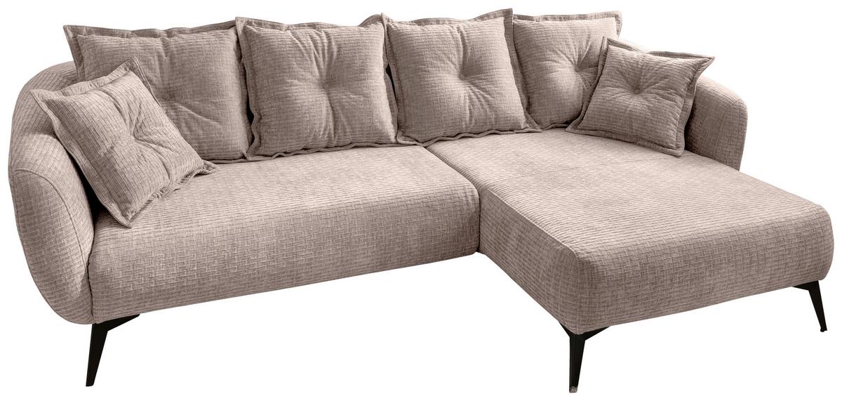 Ecksofa Baggio Beige S: 277x162 Cm - Beige/Schwarz, MODERN, Textil (277/162cm) - Livetastic