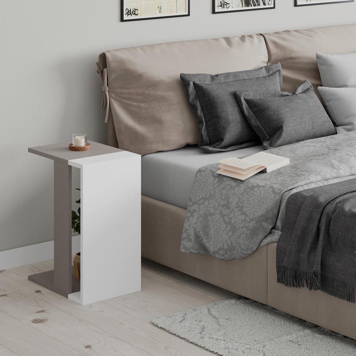 Couchtisch Zetti Weiß/mokka B: 40 Cm - Weiß/Mokka, Design, Holzwerkstoff (30/40/57cm) - Livetastic