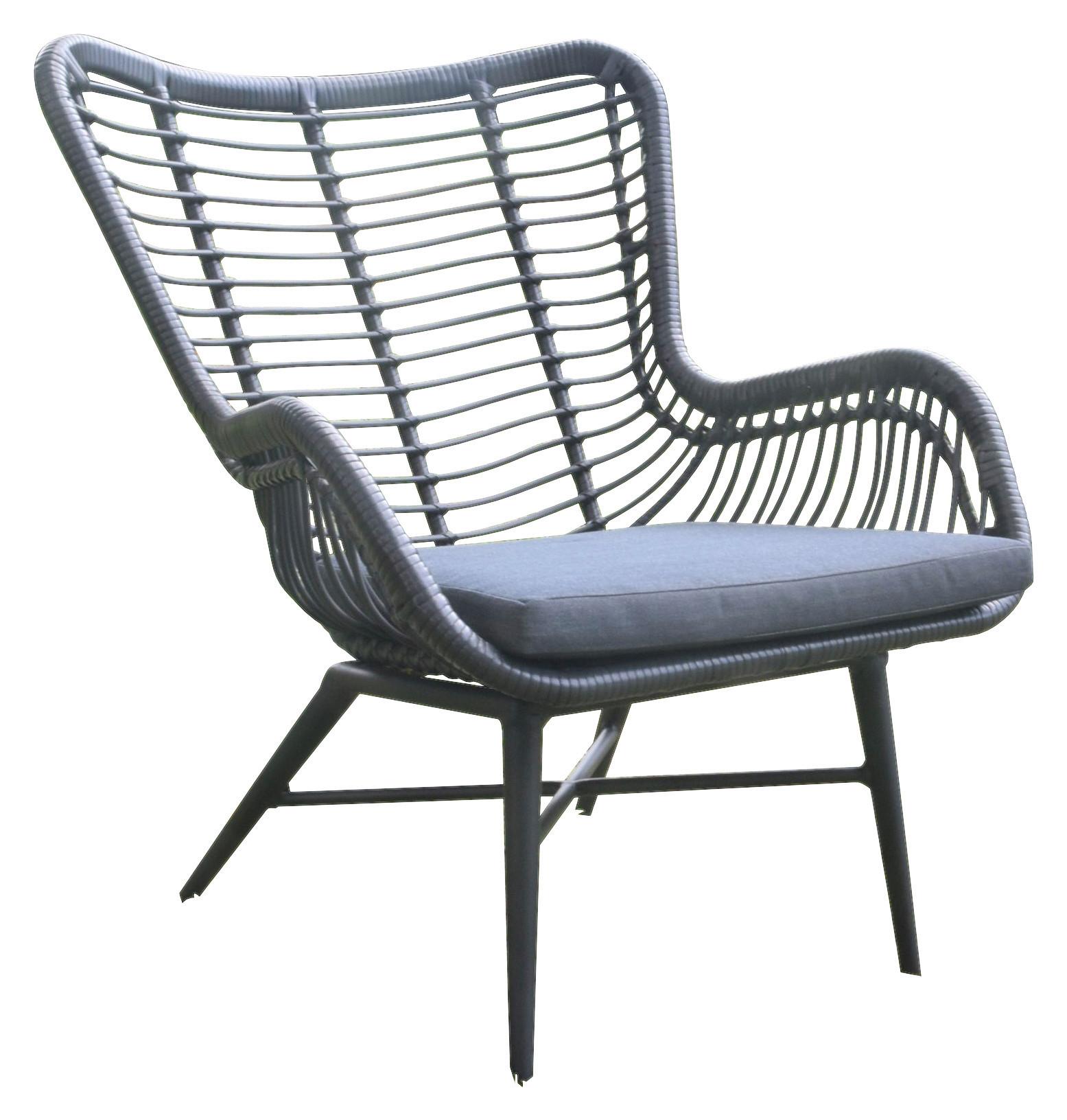 Armlehnstuhl Chili Schwarz Geflecht Mit Sitzkissen - Schwarz, Basics, Metall (72/88/80cm)