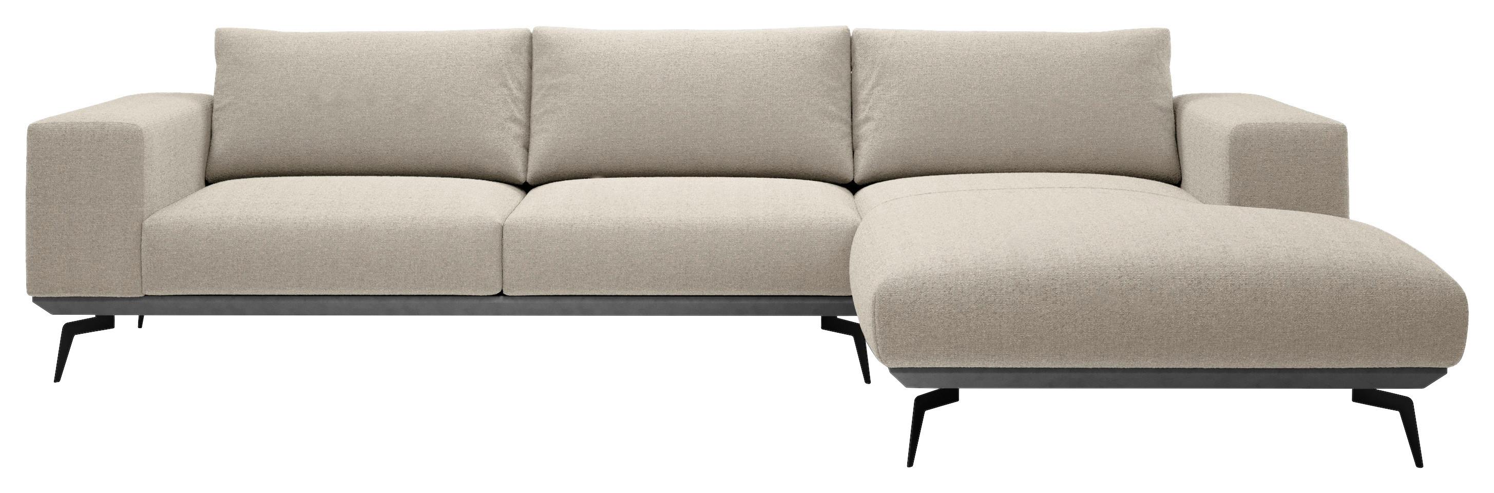 Ecksofa Albero - Creme/Schwarz, Design, Holz/Textil (330/180cm) - MID.YOU