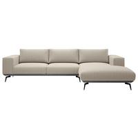Sedací souprava ALBERO, pravá, krémová - černá/krémová, Design, kov/dřevo (330/180cm) - MID.YOU