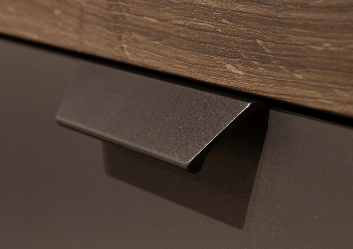 Bettanlage Barea Champagner Eiche Dekor - Eiche dunkel/Champagner, MODERN, Holzwerkstoff/Textil (160/200cm) - Rauch Möbel