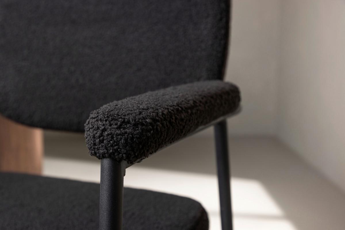 Stuhl-Set Yesterday - Schwarz, Design, Textil/Metall (58/90/61cm) - Livetastic