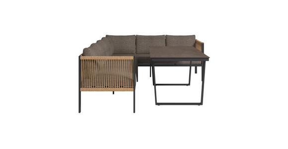 Loungegarnitur Berlin - Anthrazit/Braun, MODERN, Glas/Kunststoff (195/170cm) - Beldano