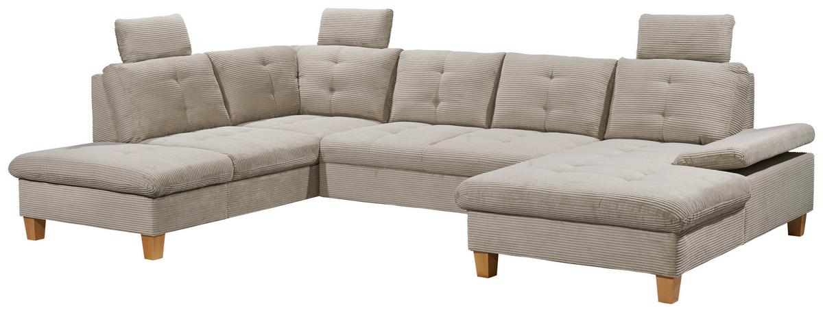 Wohnlandschaft Ascot Grau U: 220x324x170 Cm - Eichefarben/Grau, KONVENTIONELL, Textil (220/324/170cm) - MID.YOU