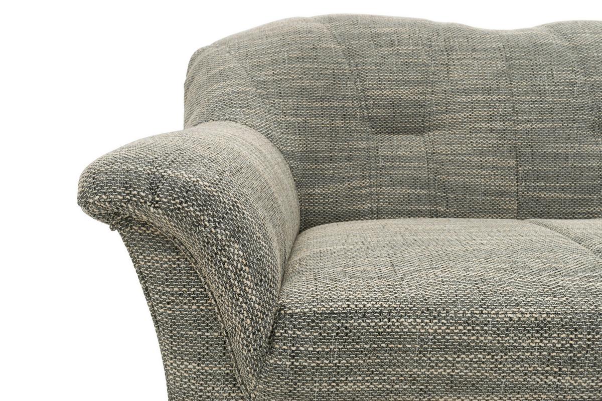 Ecksofa Papenburg Rücken Echt Grau/Weiß - Schwarz/Weiß, KONVENTIONELL, Textil (243/180cm) - MID.YOU