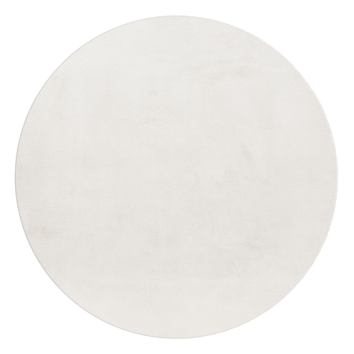 Hochflorteppich, Creme, 20mm Pouffy - Creme, Basics, Textil (120/120cm)