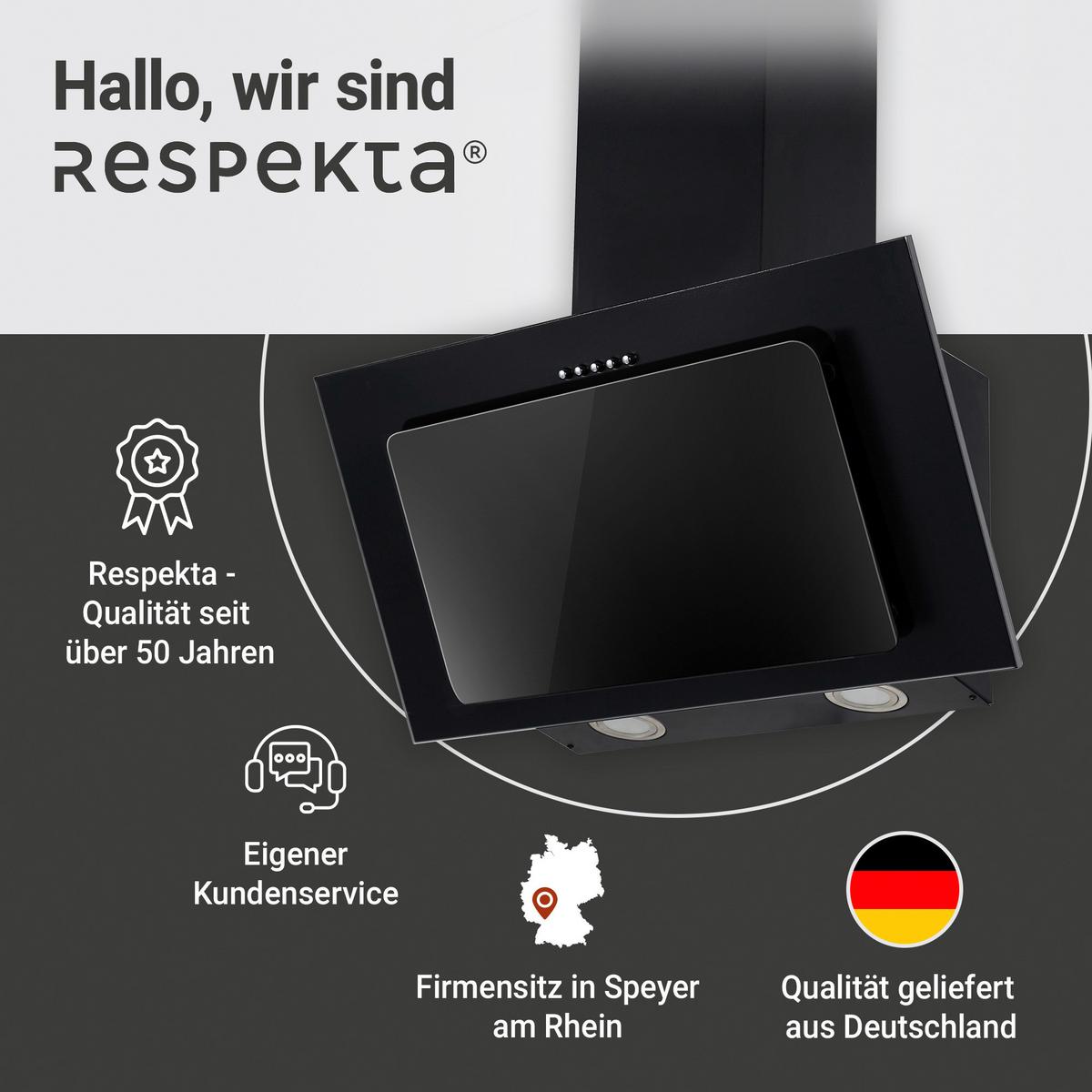 Kopffreihaube Respekta Kala Metall/Glas Schwarz B: 59,5 cm - Schwarz, Trend, Glas/Metall (59,5/68,1-101,1/29cm) - Respekta