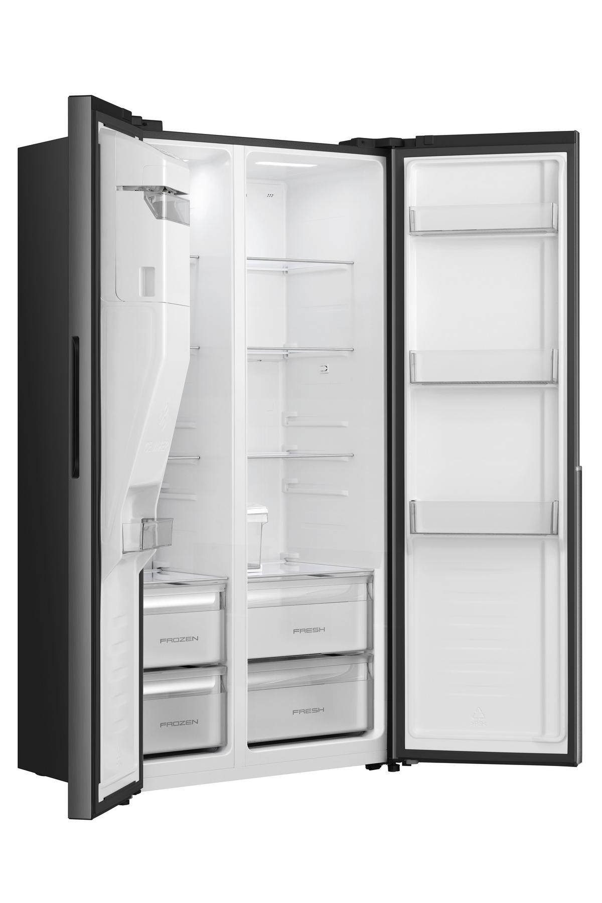Side-by-Side NRS9E6BX gesamt Volumen ca. 528 L - Schwarz, Basics, Metall (91,1/178,6/61,5cm)