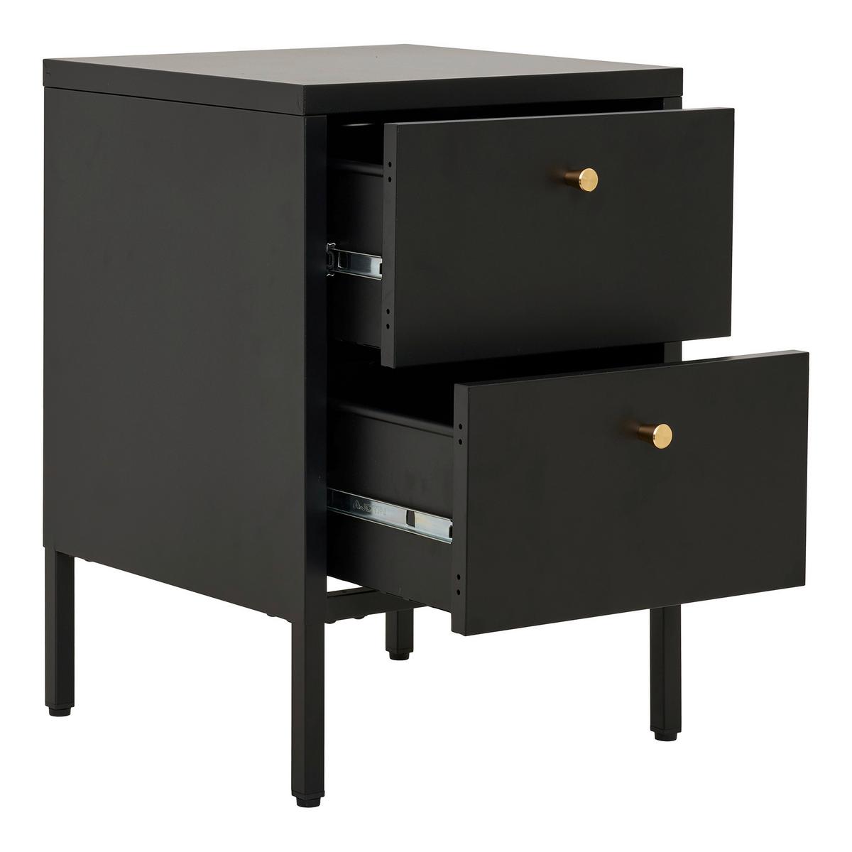 Kommode Dalby Chest Schwarz B: 60cm - Schwarz, Design, Metall (60/40/40cm) - MID.YOU