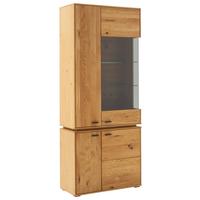 Vitrine Como B: 83 cm mit Beleuchtung Eichefarben - Wildeiche, Natur, Glas/Holz (83/202/38cm) - MID.YOU