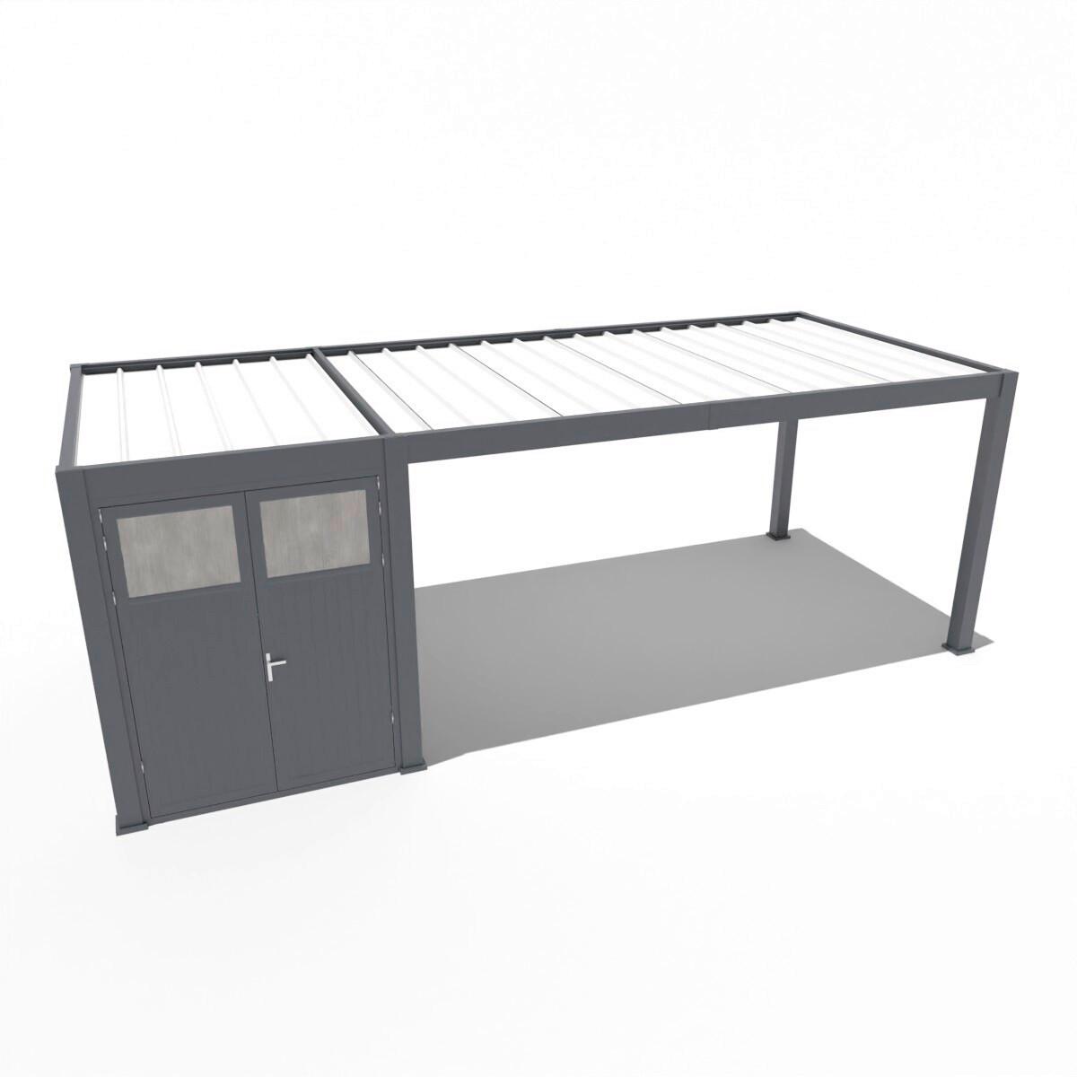 Carport- PergoLine 300x720 cm wetterbeständig, graphitfarben - Graphitfarben, Basics, Metall (300/255/720cm) - Gardenson