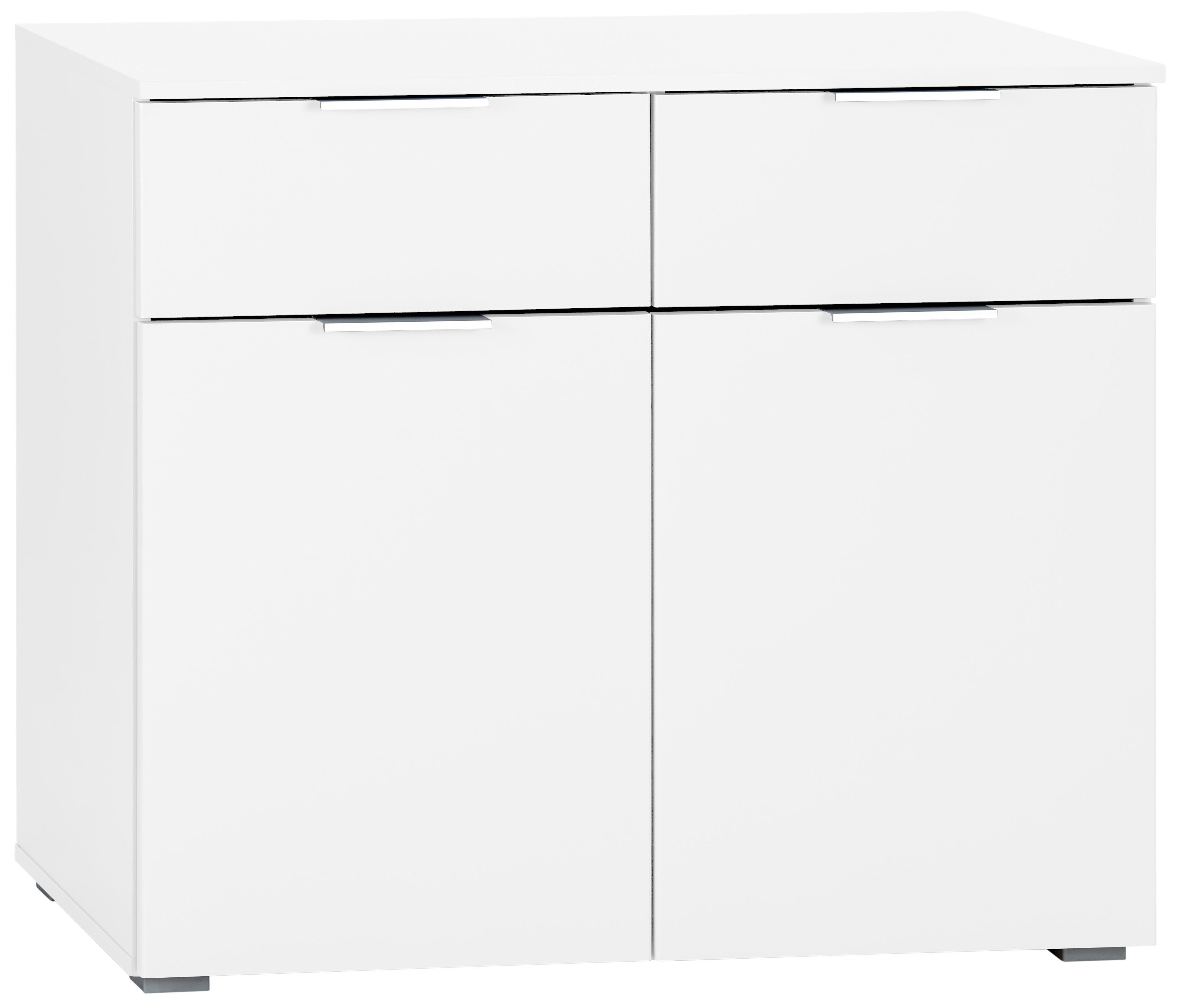 Kommode B: 93 Cm Alabama, Weiß - Alufarben/Weiß, MODERN, Holzwerkstoff (93/81/42cm) - Rauch Möbel