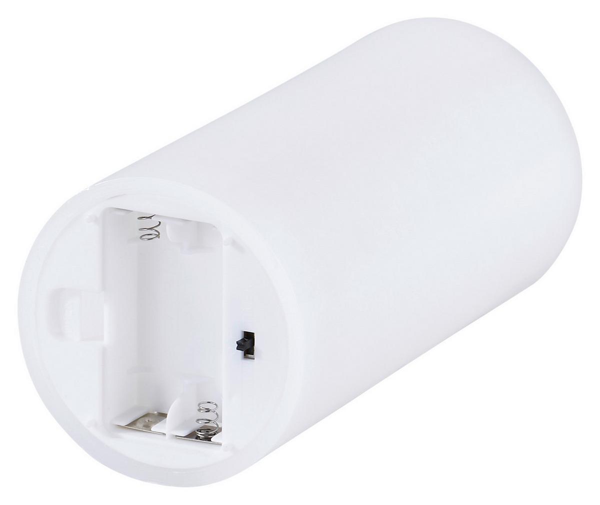 LED-Kerze Mara Weiß mit Timer DxH: 7,5x17,8 cm - Weiß, Basics, Naturmaterialien/Kunststoff (7,5/17,8cm) - Luca Bessoni