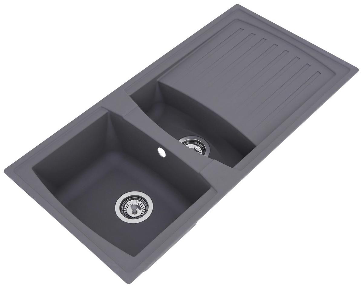 Spüle Respekta Boston Kunststein Bxt: 100x50 cm - Grau, Trend, Glas/Kunststoff (100/20/50cm) - Respekta