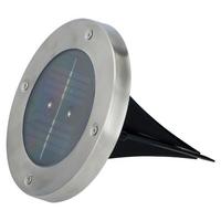 4 X Solarleuchte mit Erdspieß Saskia 2x Kaltweiß H: 13cm - Edelstahlfarben, KONVENTIONELL, Metall (12/12/13cm) - Homezone