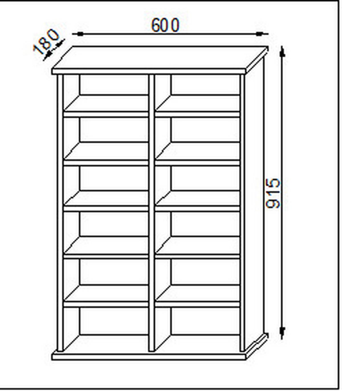 Cd Regal Ronul 60 Cm Buche Dekor - Buchefarben, KONVENTIONELL, Holzwerkstoff (60/91,5/18cm) - MID.YOU