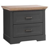Nachkästchen Graphit/eiche H: 54 Cm Jasmin Ii - Schwarz/Graphitfarben, LIFESTYLE, Holzwerkstoff (64kg)