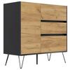 Sideboard Posseik Industrial Graphitfarben/Eichef. B: 99 cm - Elfenbein/Eichefarben, Design, Holzwerkstoff (99/93,6/42cm) - P & B