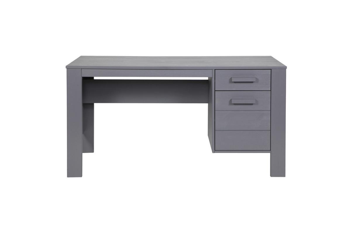 Schreibtisch Dennis Dunkelgrau B: 141 cm - Dunkelgrau, Design, Holz (141/59/74cm) - Livetastic