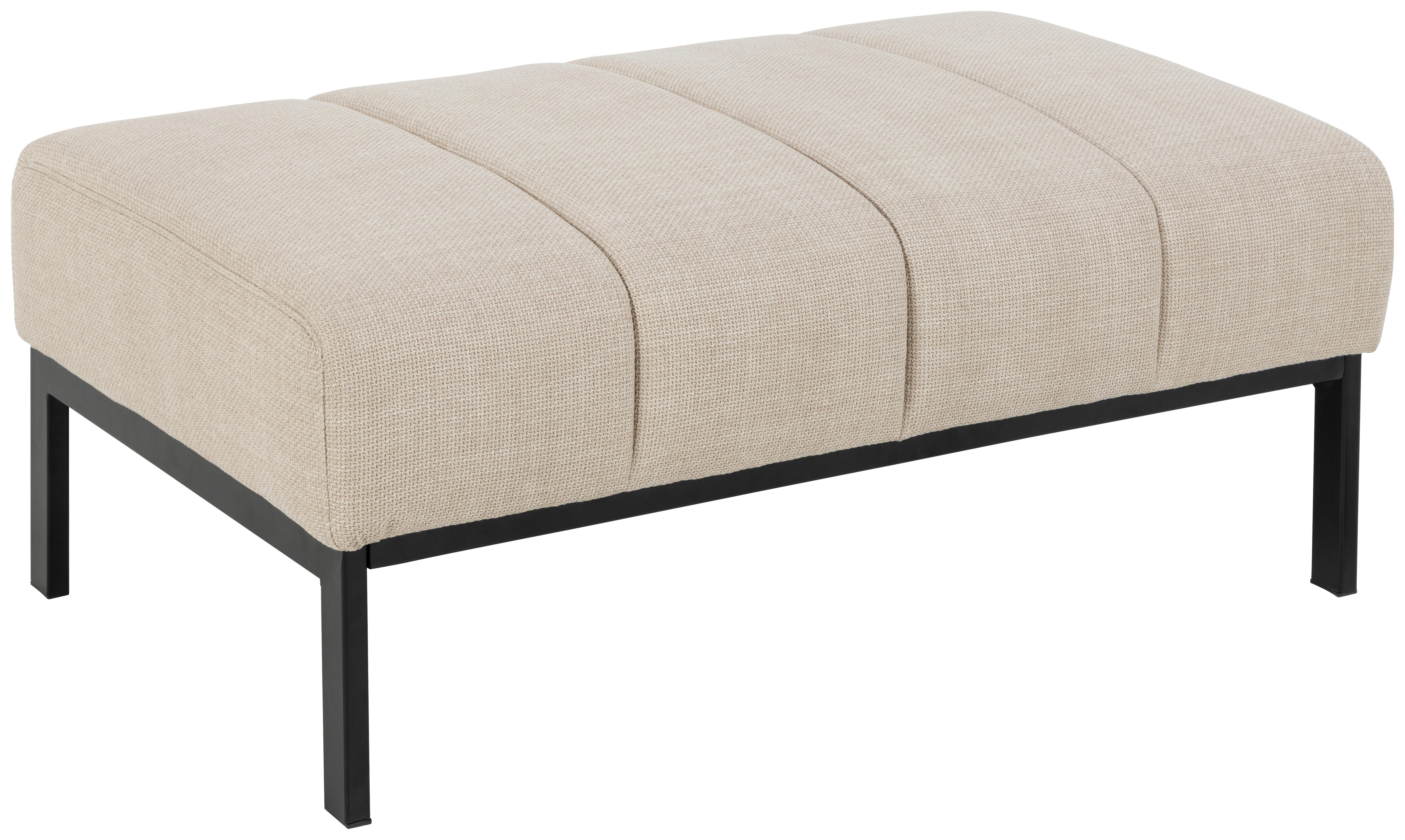 Hocker Caix 102826 - Beige/Schwarz, KONVENTIONELL, Textil (100/41/61cm) - MID.YOU