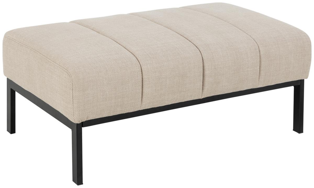 Hocker Caix 102826 - Beige/Schwarz, KONVENTIONELL, Textil (100/41/61cm) - MID.YOU