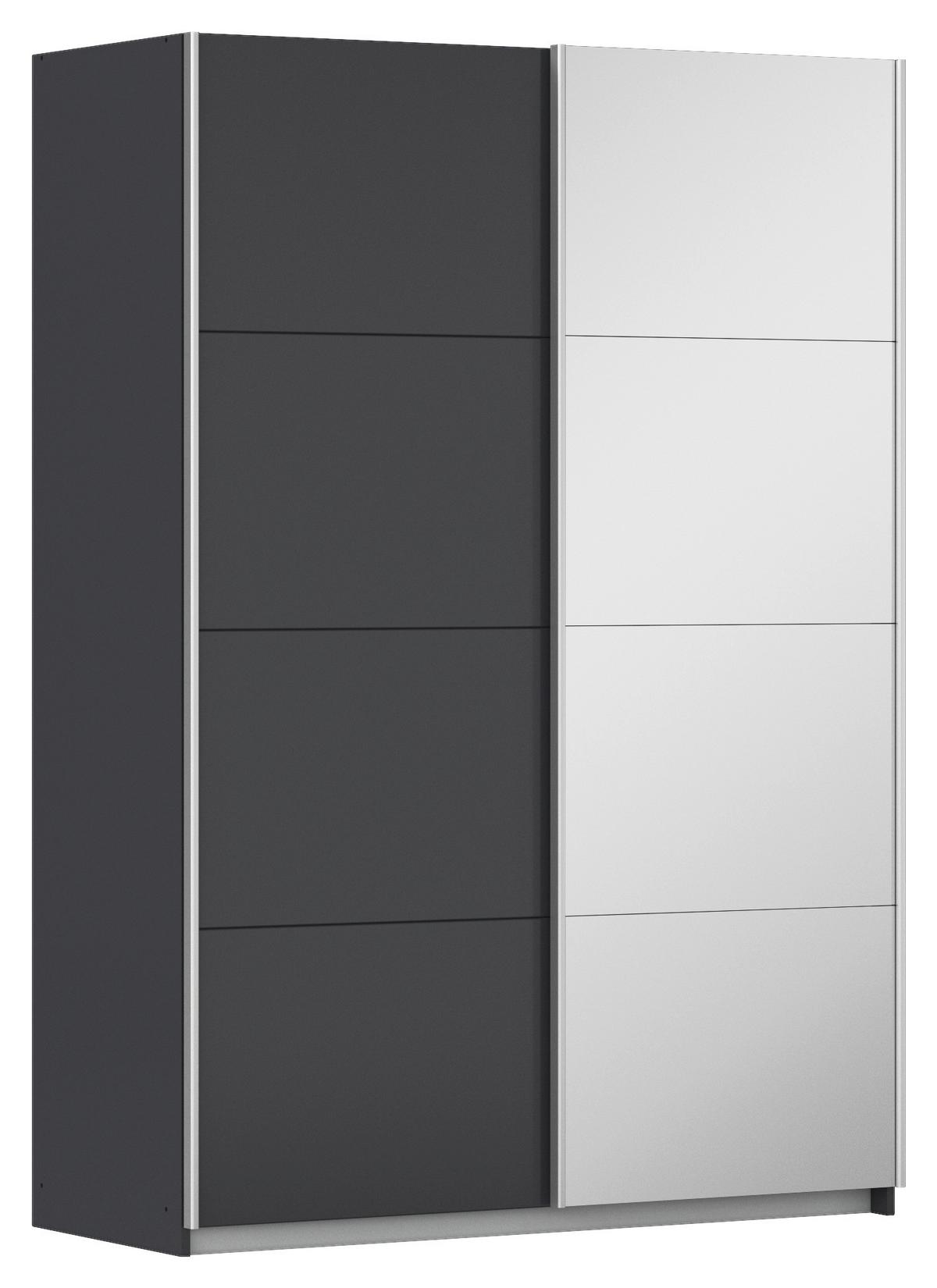 Schwebetürenschrank Subito - Silberfarben/Graphitfarben, MODERN, Holzwerkstoff (136/197/61cm) - Rauch Möbel